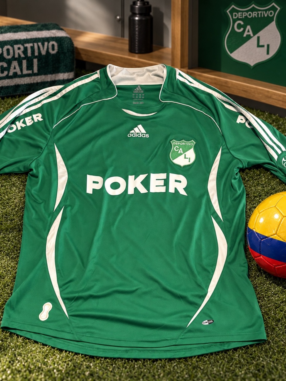 Rare 2007 Deportivo Cali Adidas Soccer Jersey Men’s L Copa Mustang Póker